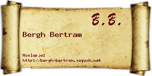 Bergh Bertram névjegykártya